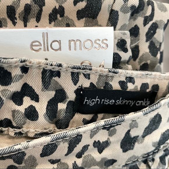 Ella Moss Women's Cream/Black Cheetah Dabs High Rise Skinny Ankle Jeans sz 24 - Picture 6 of 6